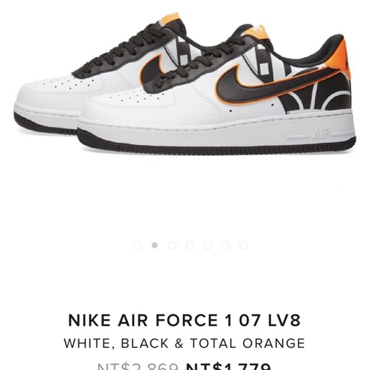 nike air force 1 orange and white and black