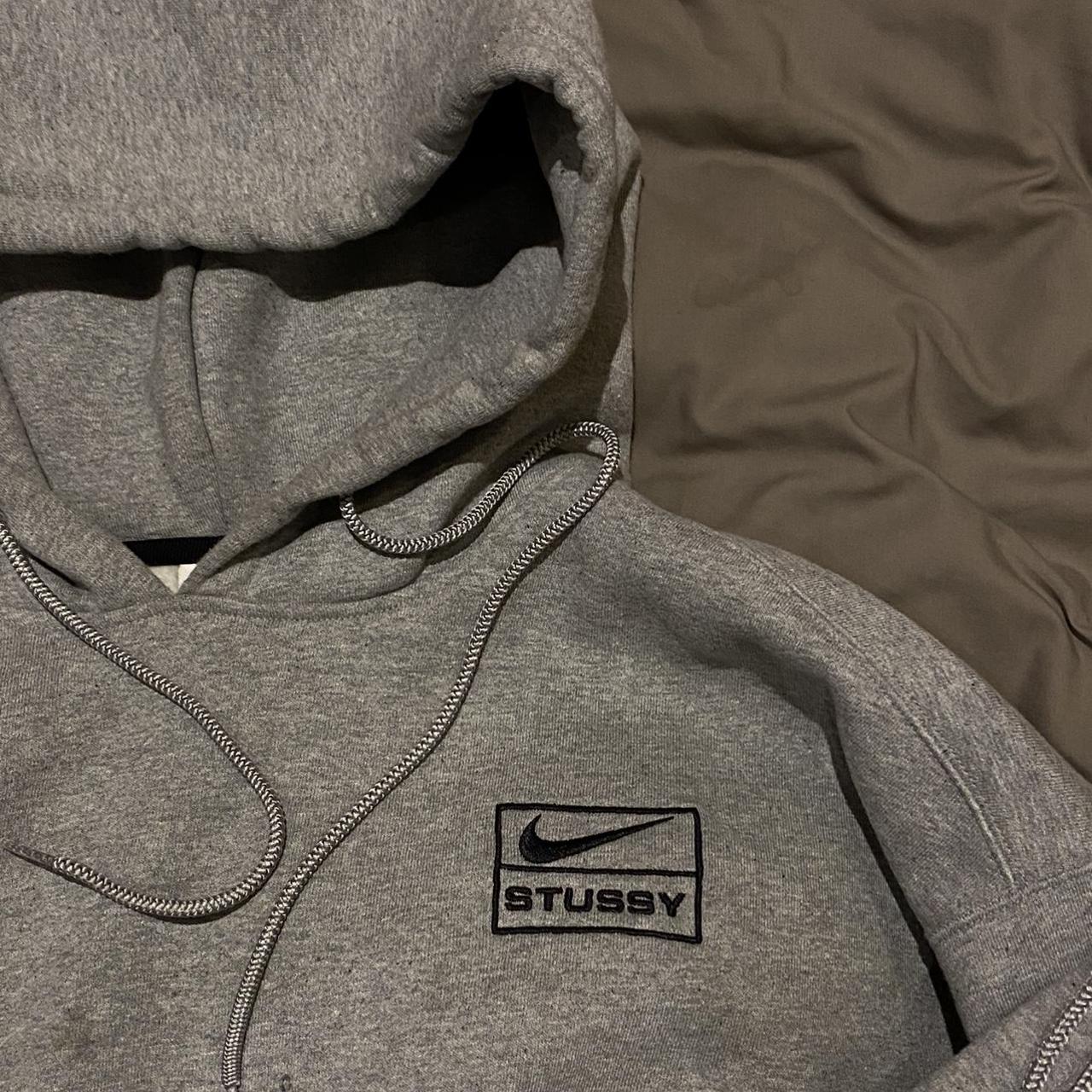 Nike x Stussy heather grey tracksuit - hoodie... - Depop