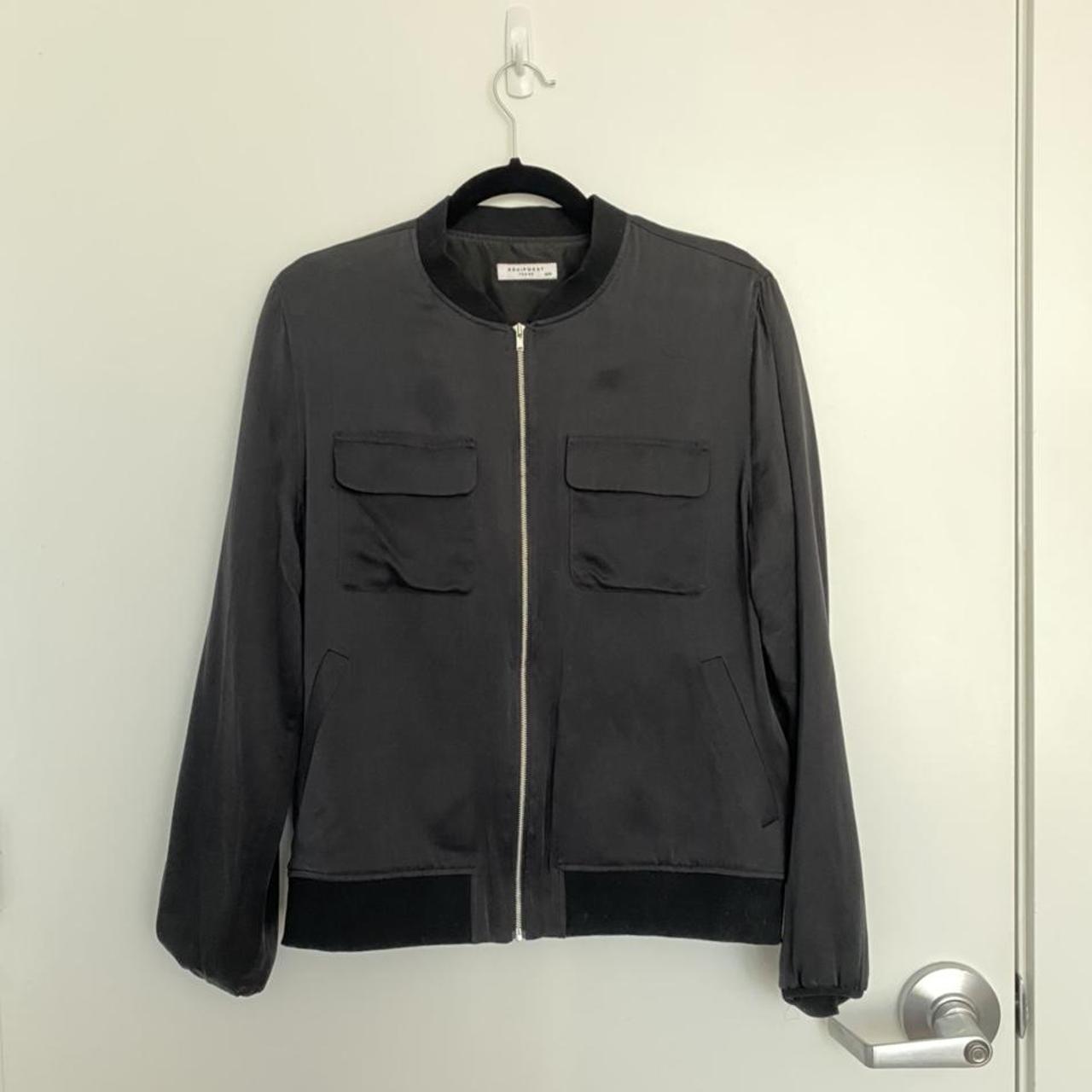 Sleek satin bomber jacket from Equipment. Hardly... - Depop