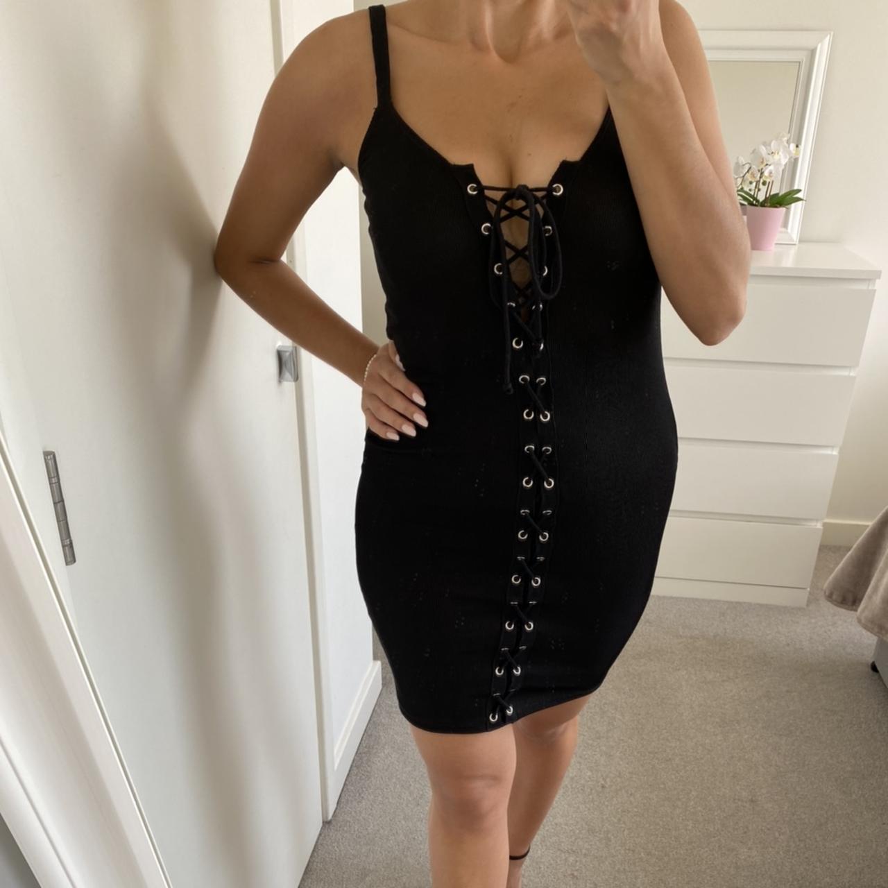 ZARA BANDAGE LITTLE BLACK BODYCON DRESS Features a... Depop