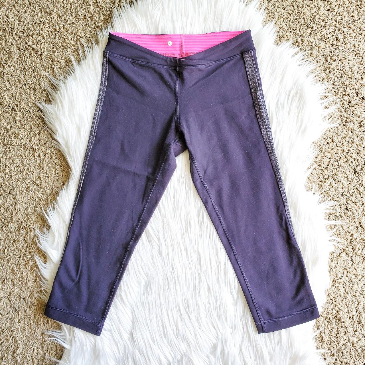 Full length gray Ivivva leggings with blue, purple, - Depop