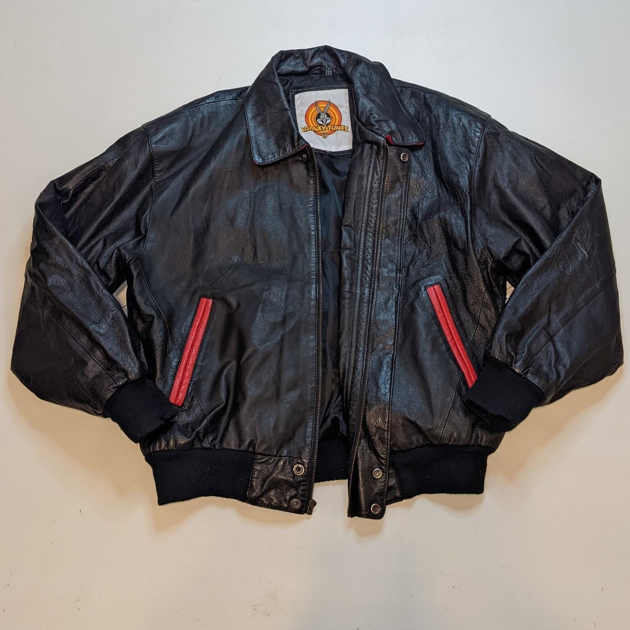 RARE Vintage 1996 Looney Tunes leather jacket . its... - Depop