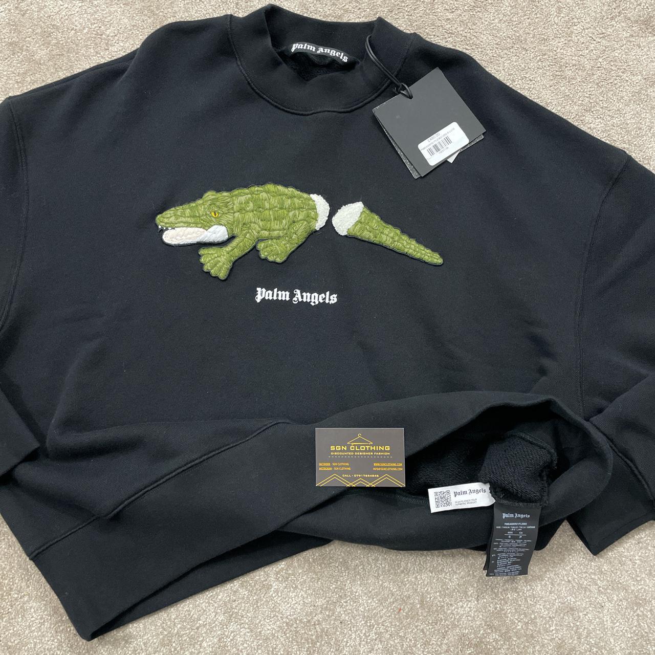 Palm Angels Crocodile Logo Sweatshirt Black