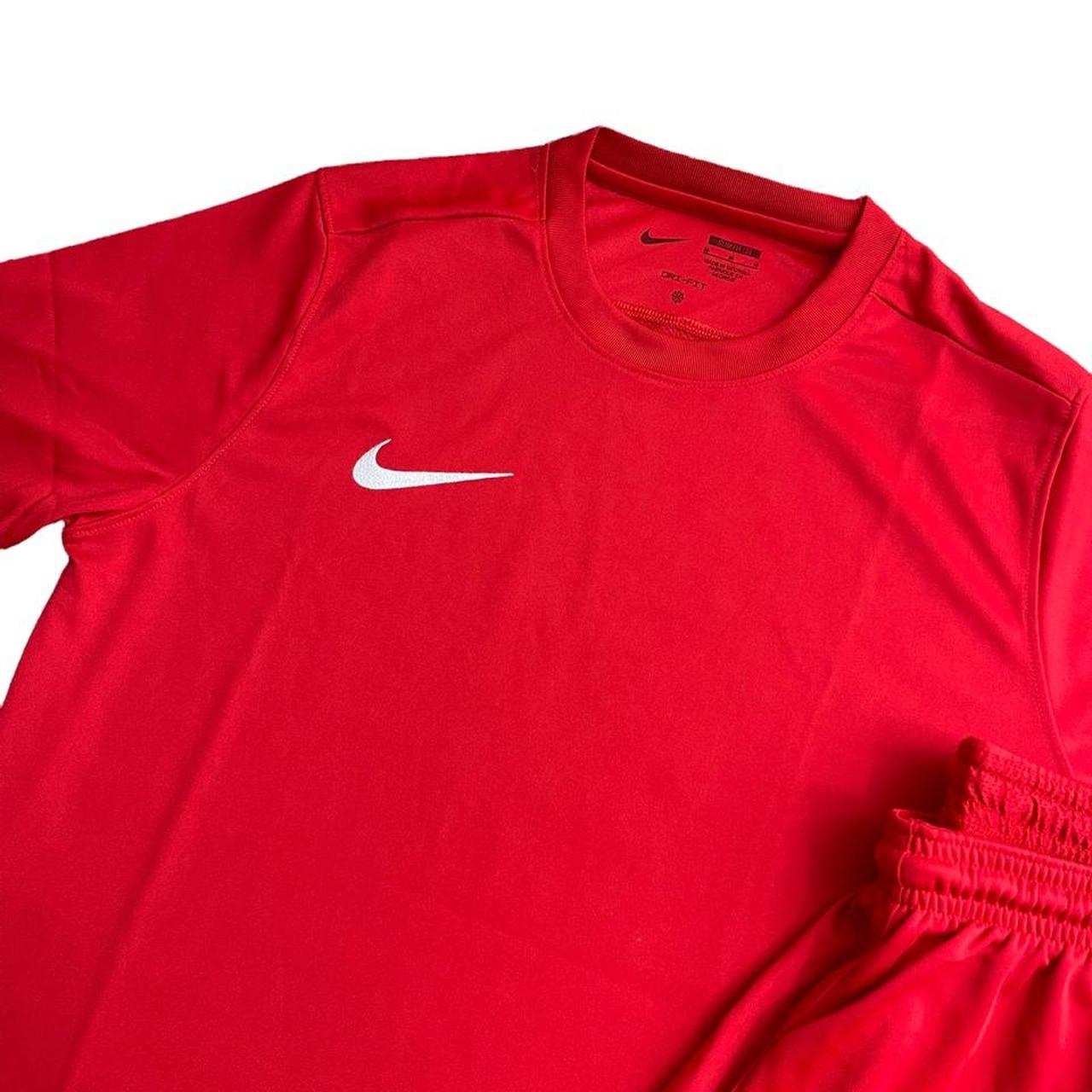 Nike Dri-Fit Full Set - Red • Crewneck • Short... - Depop