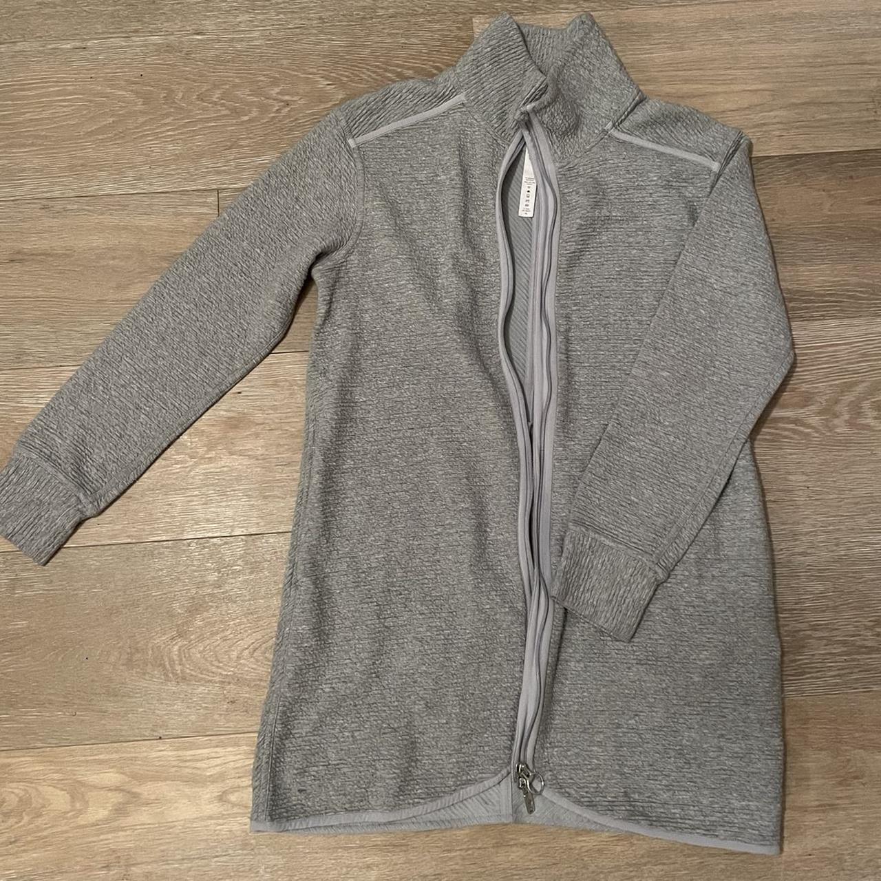 Super practical light grey workout jacket from... Depop