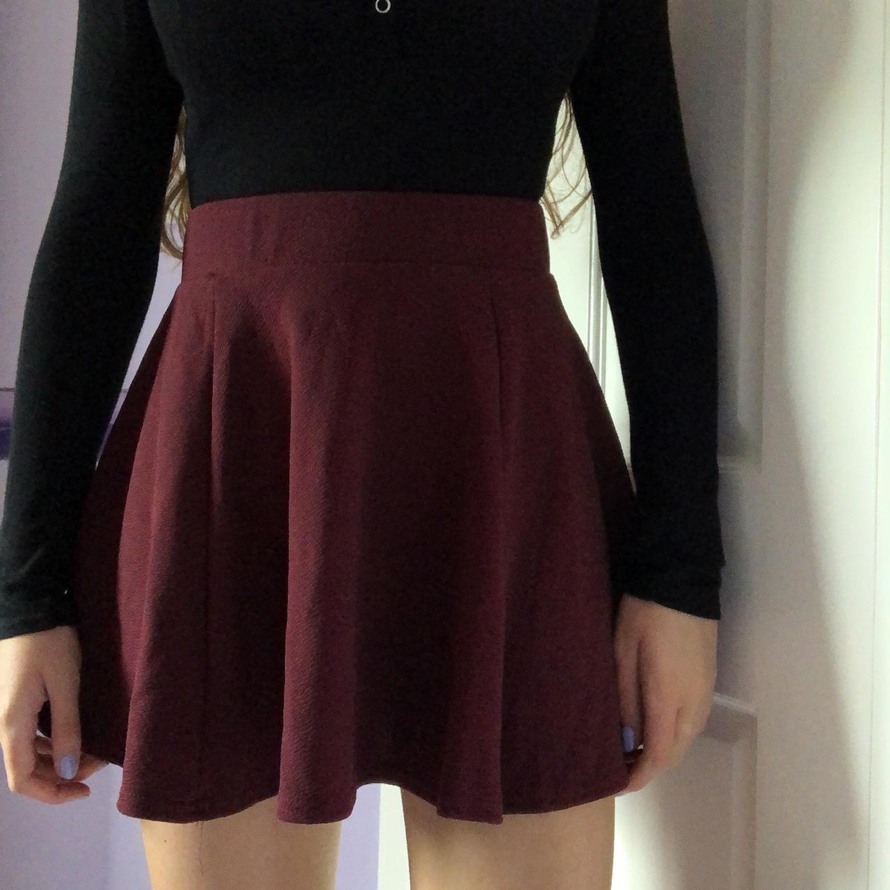 Burgundy skater clearance skirt