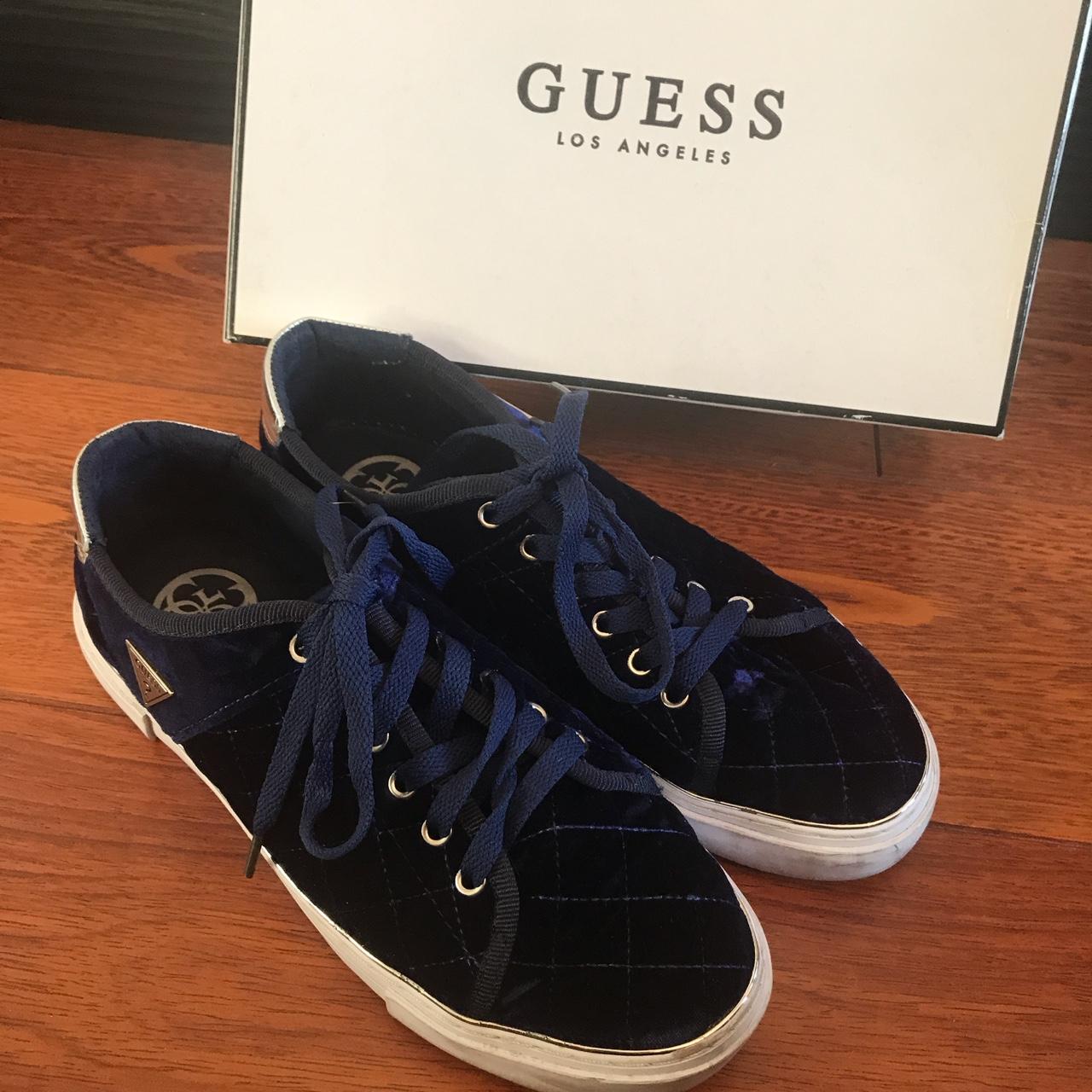 Navy velvet guess sneakers Size UK 5.5 Please