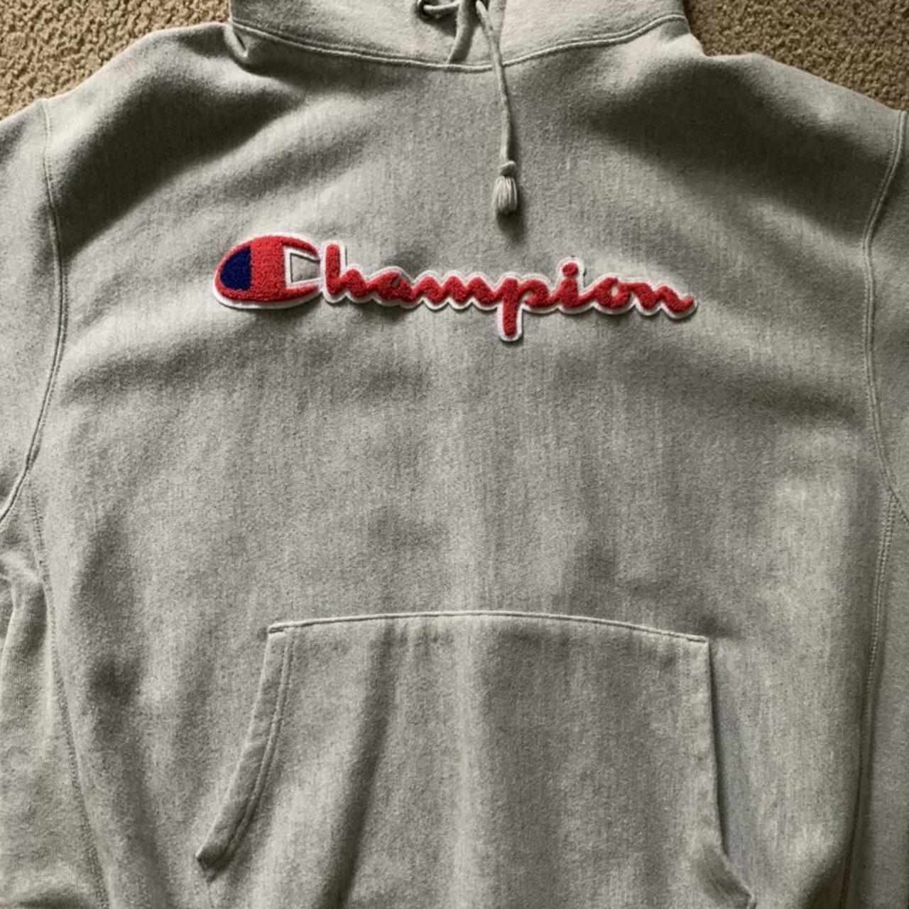 Product Image 2 - Champion embroidered hoodie
Grey hoodie with