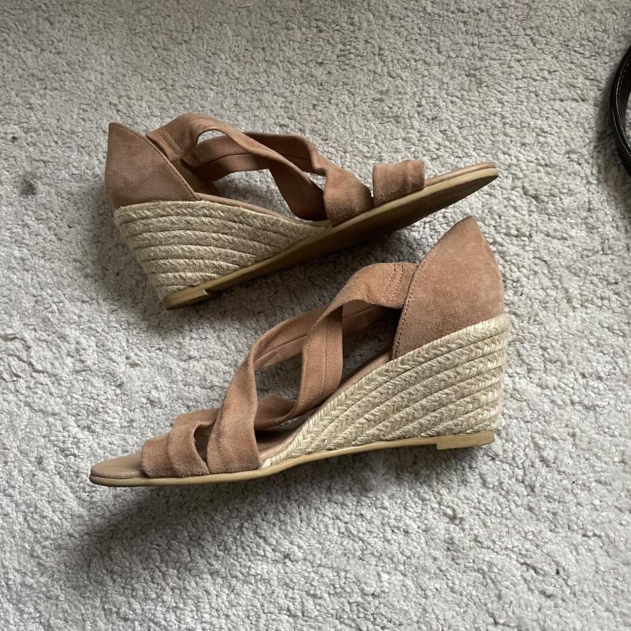 Nude suede orders wedges