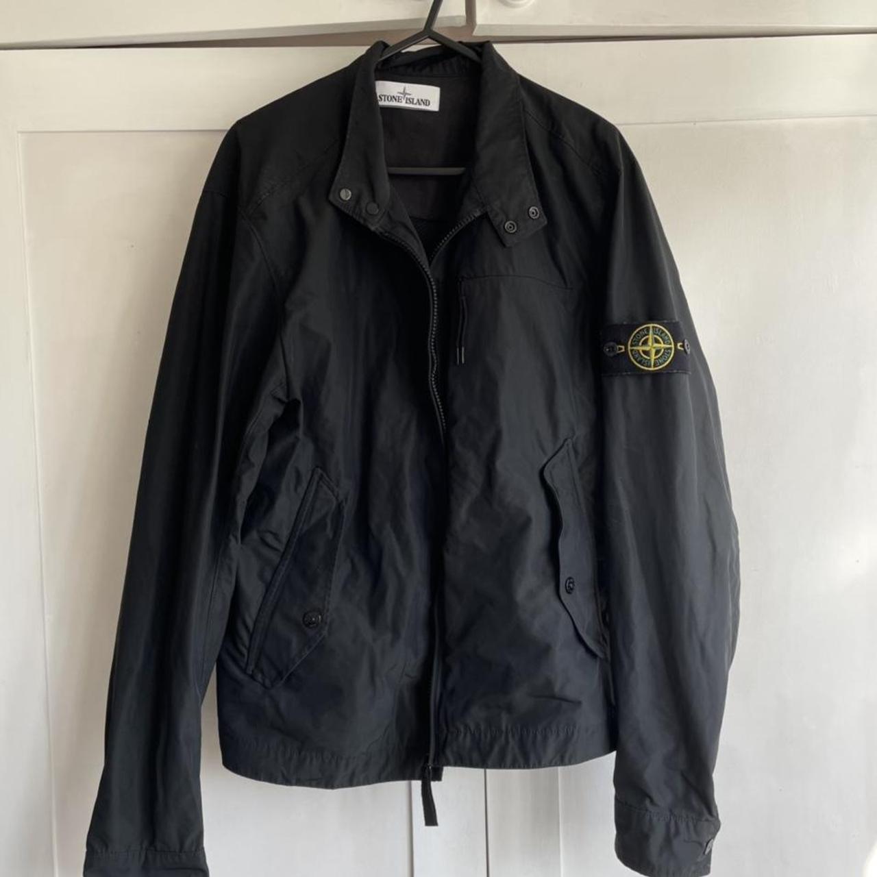 Stone Island Women's Black Coat | Depop