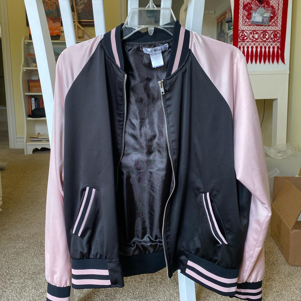 bubblegum pink varsity jacket