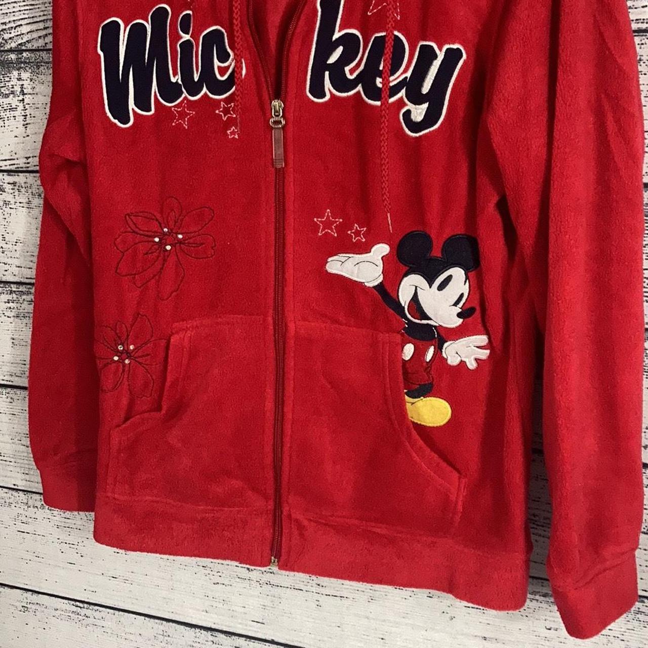 Disney Mickey Mouse Embroidered Full Zip Fleece... - Depop