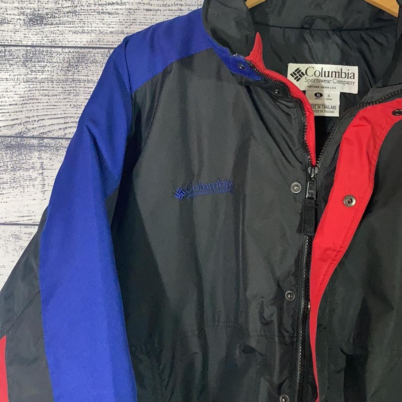 Columbia Sportswear Men's Blue and Red Jacket | Depop