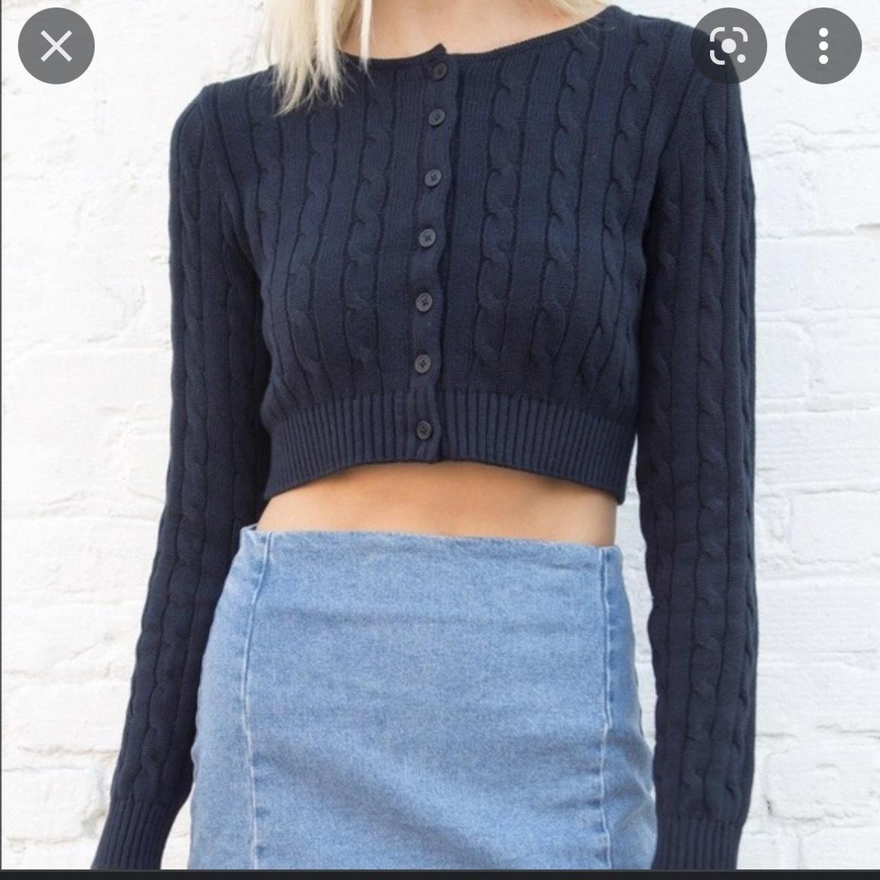 Cropped Brown Athelia Knit Top Brandy Melville Athelia Cable Knit