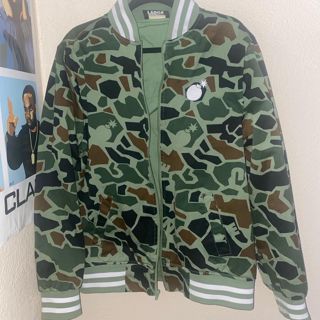 The Hundreds camo bomber jacket Size: L Condition:... - Depop