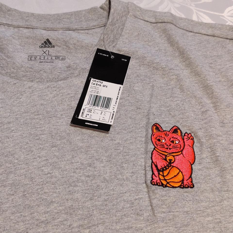 Adidas Originals Cat T-Shirt - Grey... - Depop