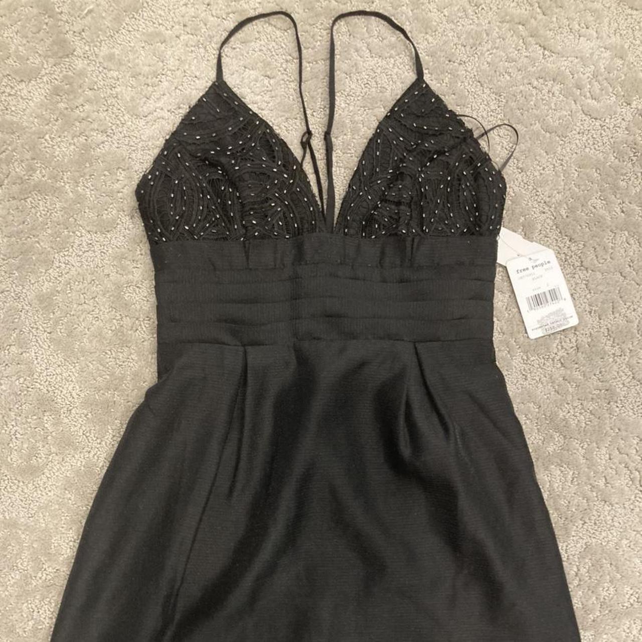 Stunning Free People black cocktail mini dress. RRP... - Depop