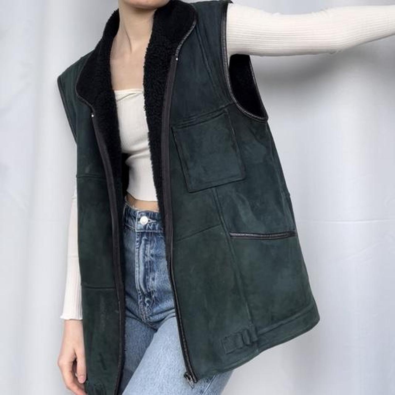 suede sherpa vest