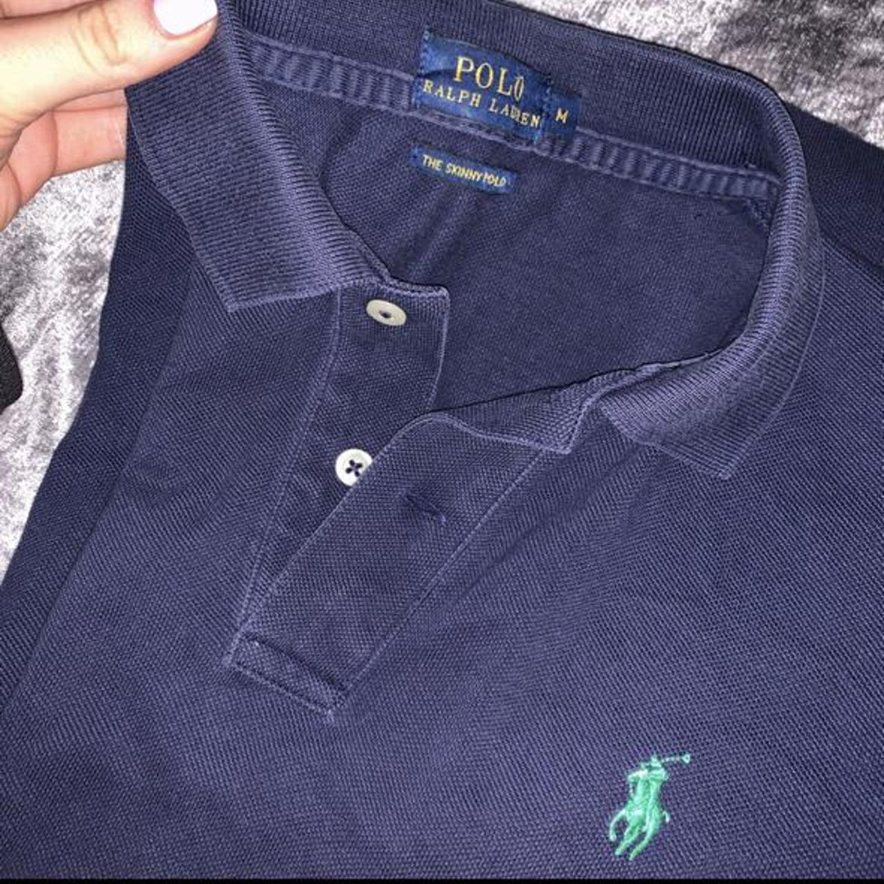 Ralph Lauren Women’s Navy Polo Shirt 🐎 “The Skinny... - Depop