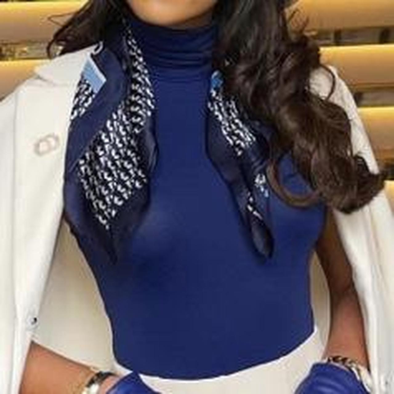 Zara Women's Navy Bodysuit Depop