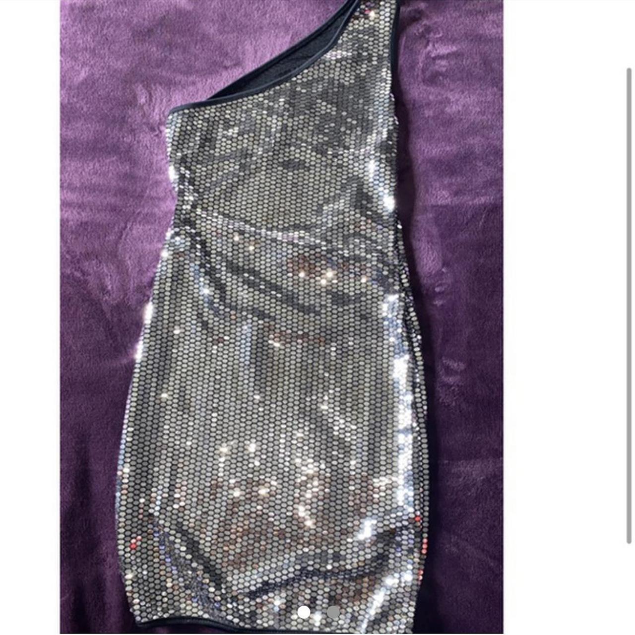 silver sequin dress pretty little thing