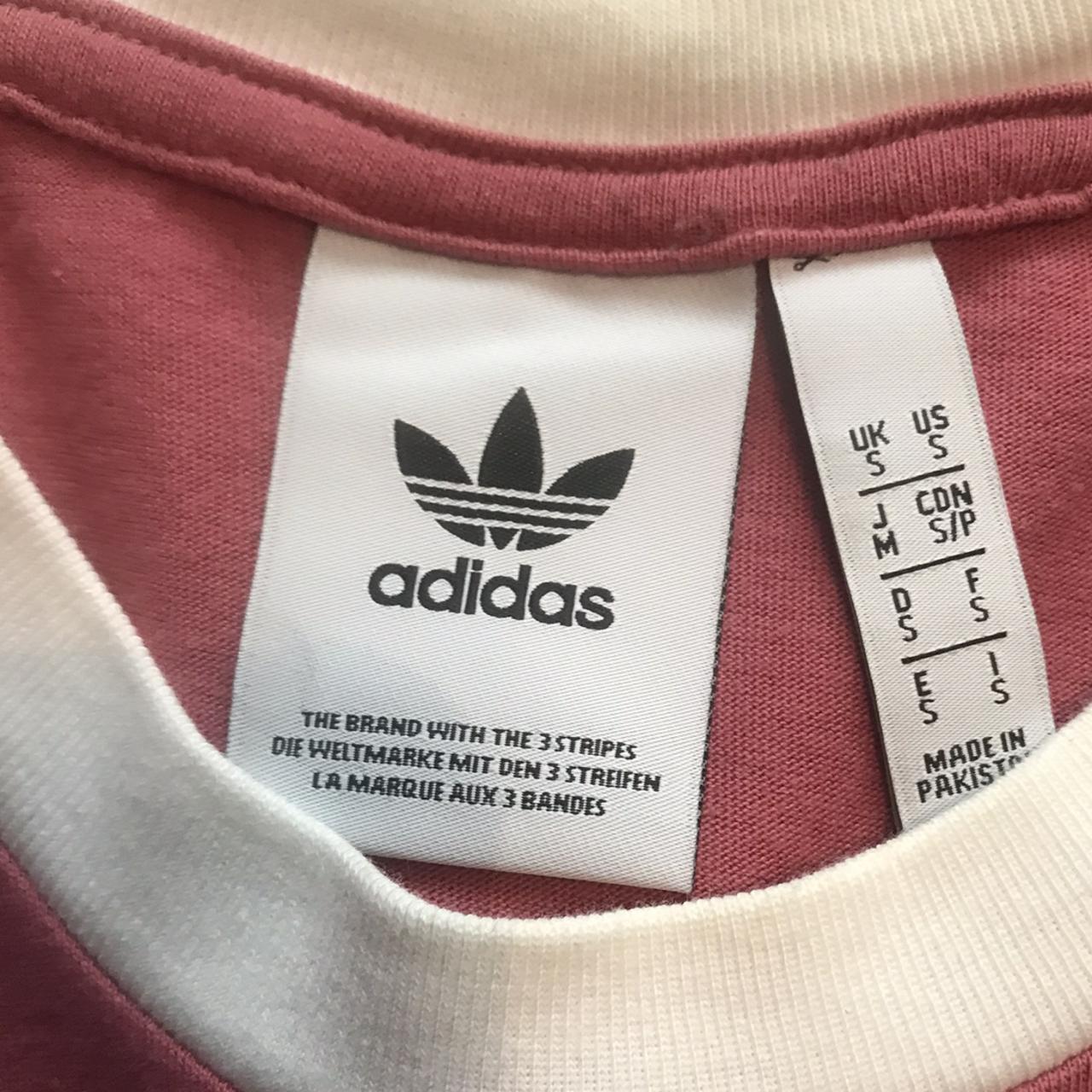 Adidas Men's Pink and White T-shirt | Depop