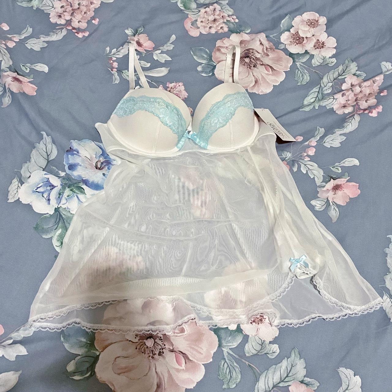 & Other Stories Women's White and Blue Panties | Depop