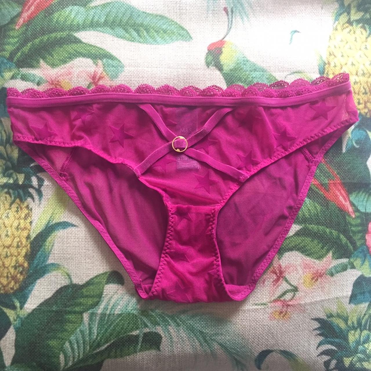Sexy cerise knickers with velvet crossover straps... - Depop
