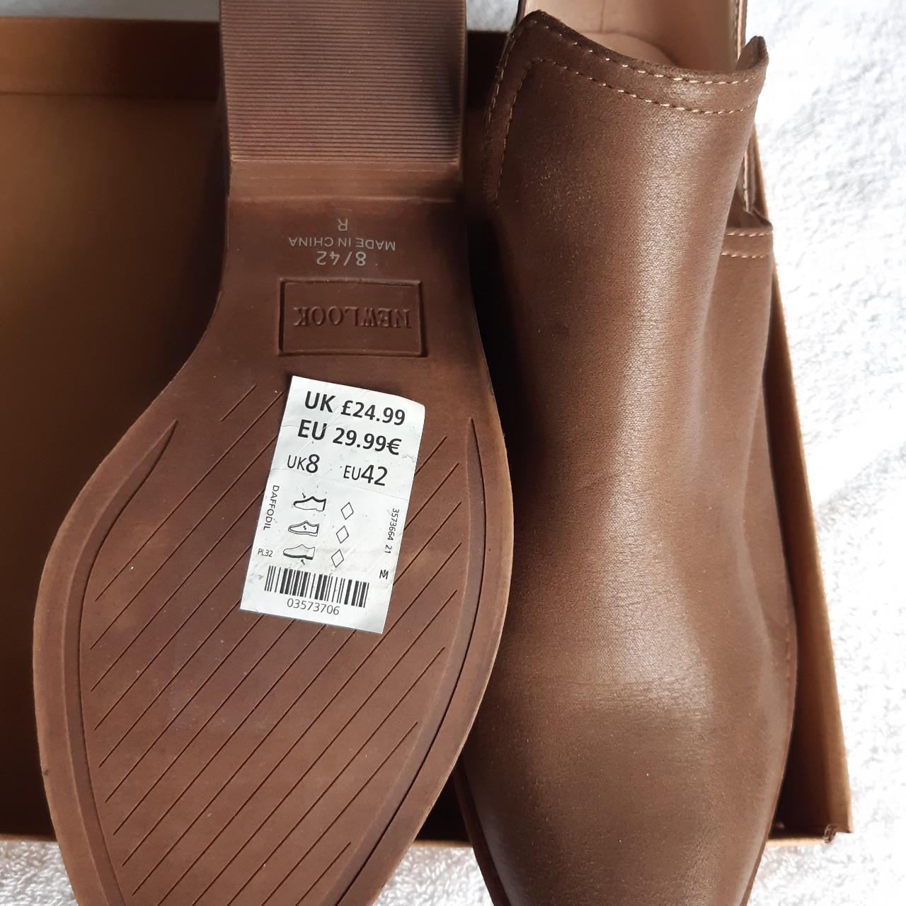 Boots Womens Tan Boots size 8 heel 1" from New Look... Depop