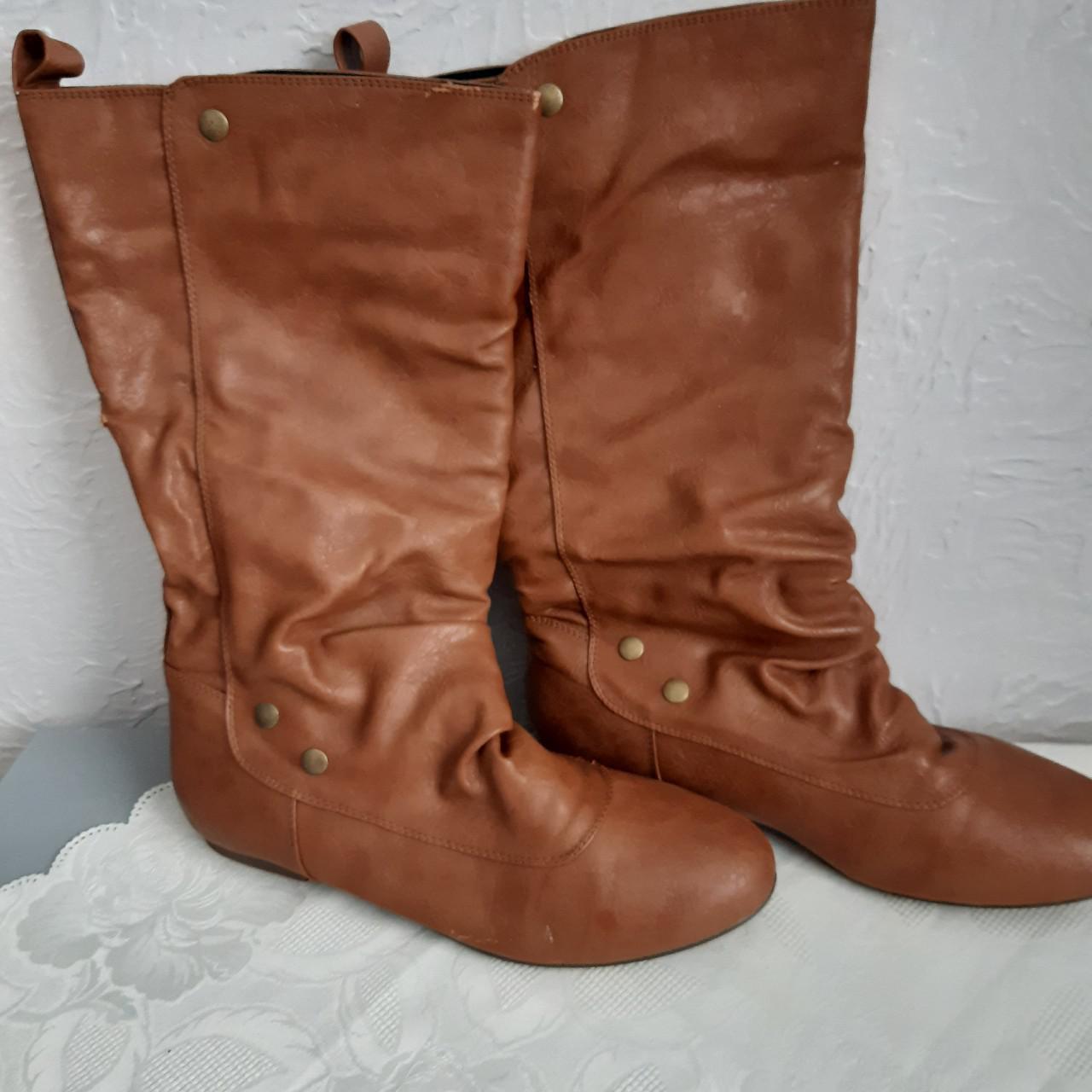 Boots Womens Tan Boots size 8 worn once good... Depop