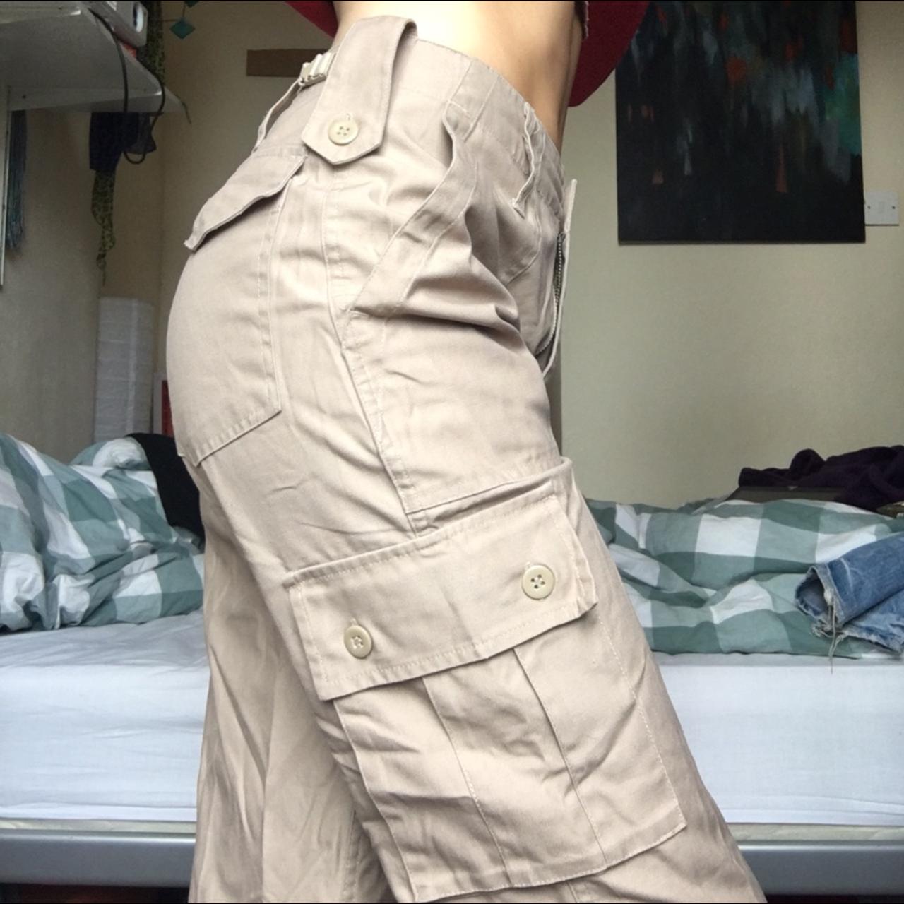 beige cuffed cargos