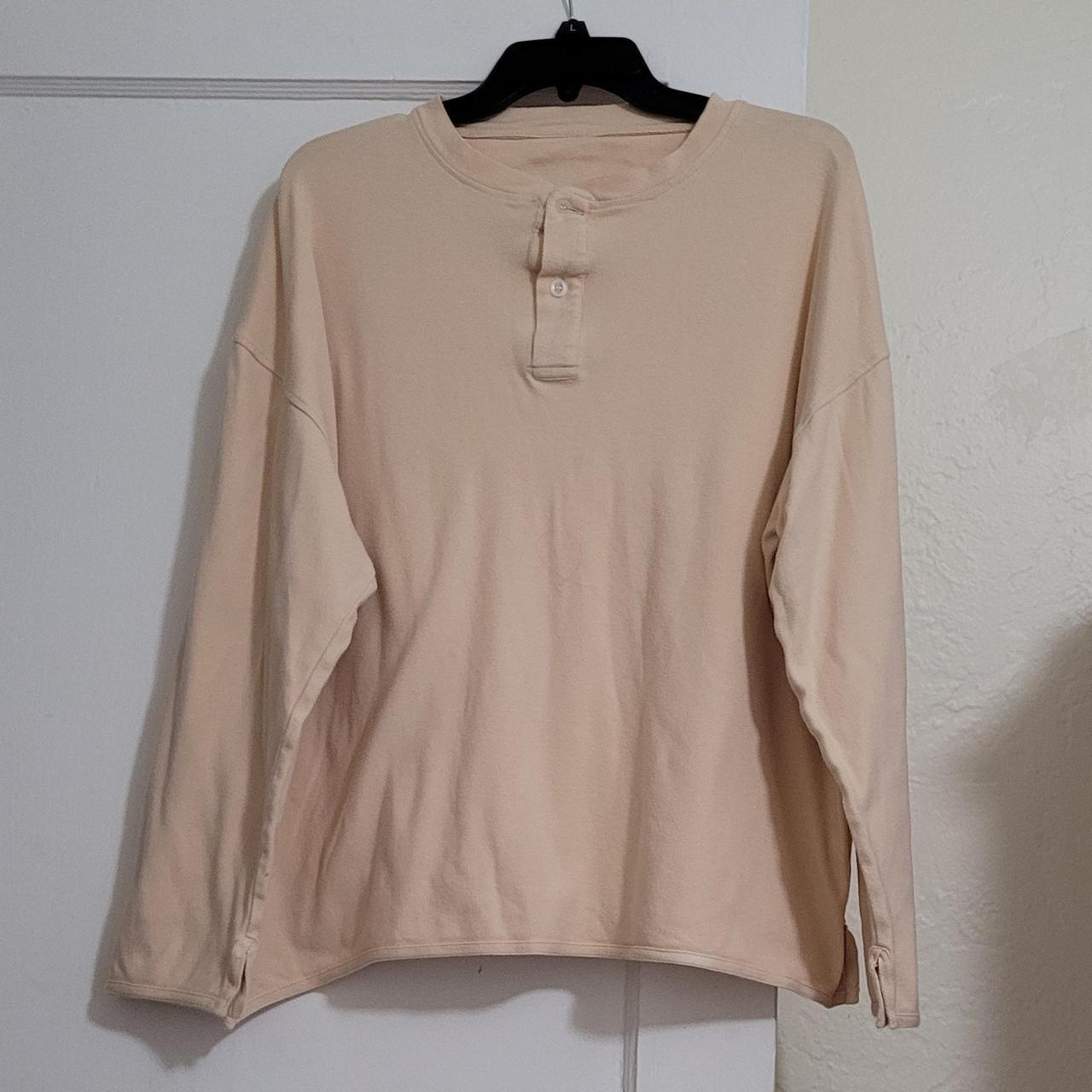 Christian Lacroix Men's Cream and Tan Tshirt Depop