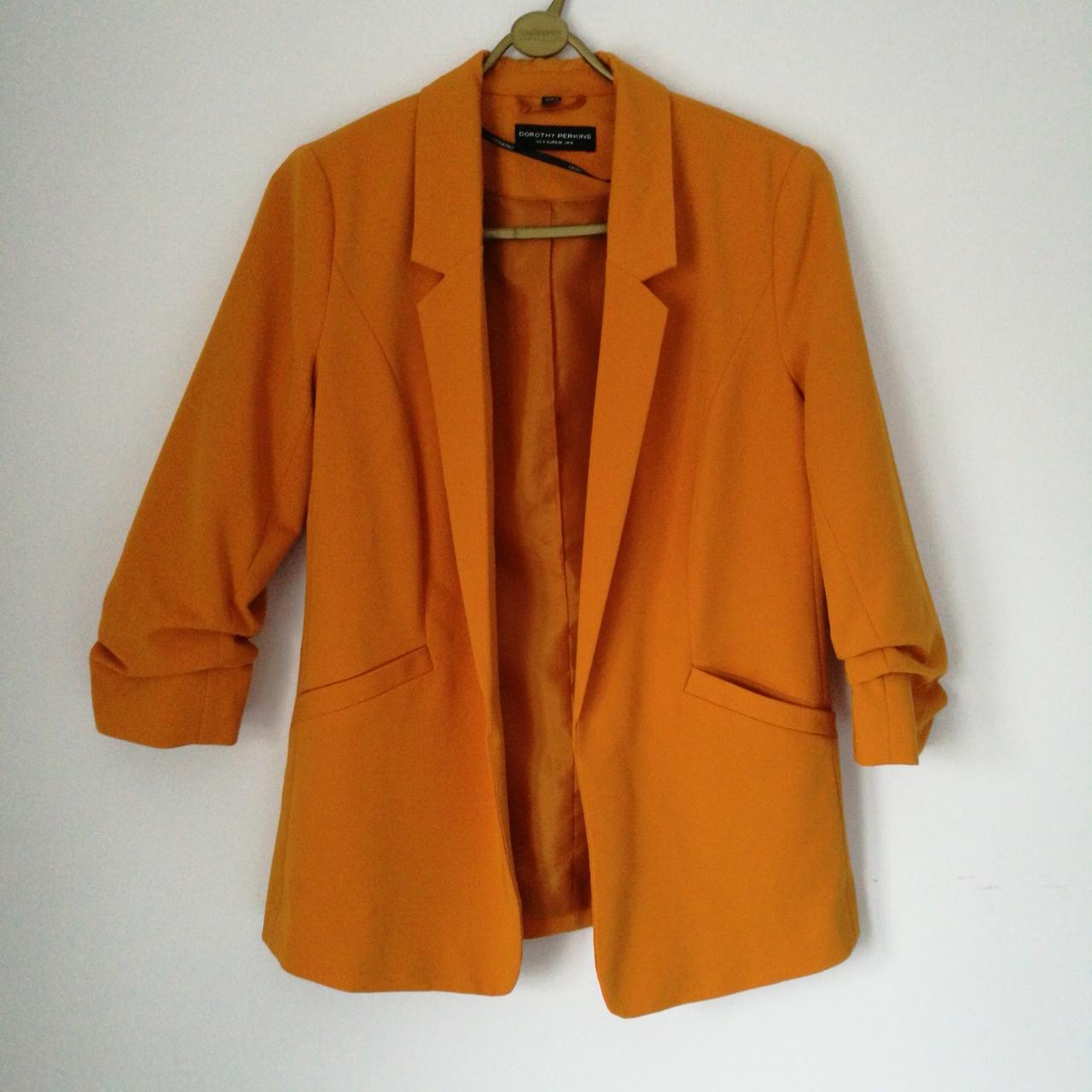 Dorothy Perkins mustard runched sleeve blazer jacket. Depop