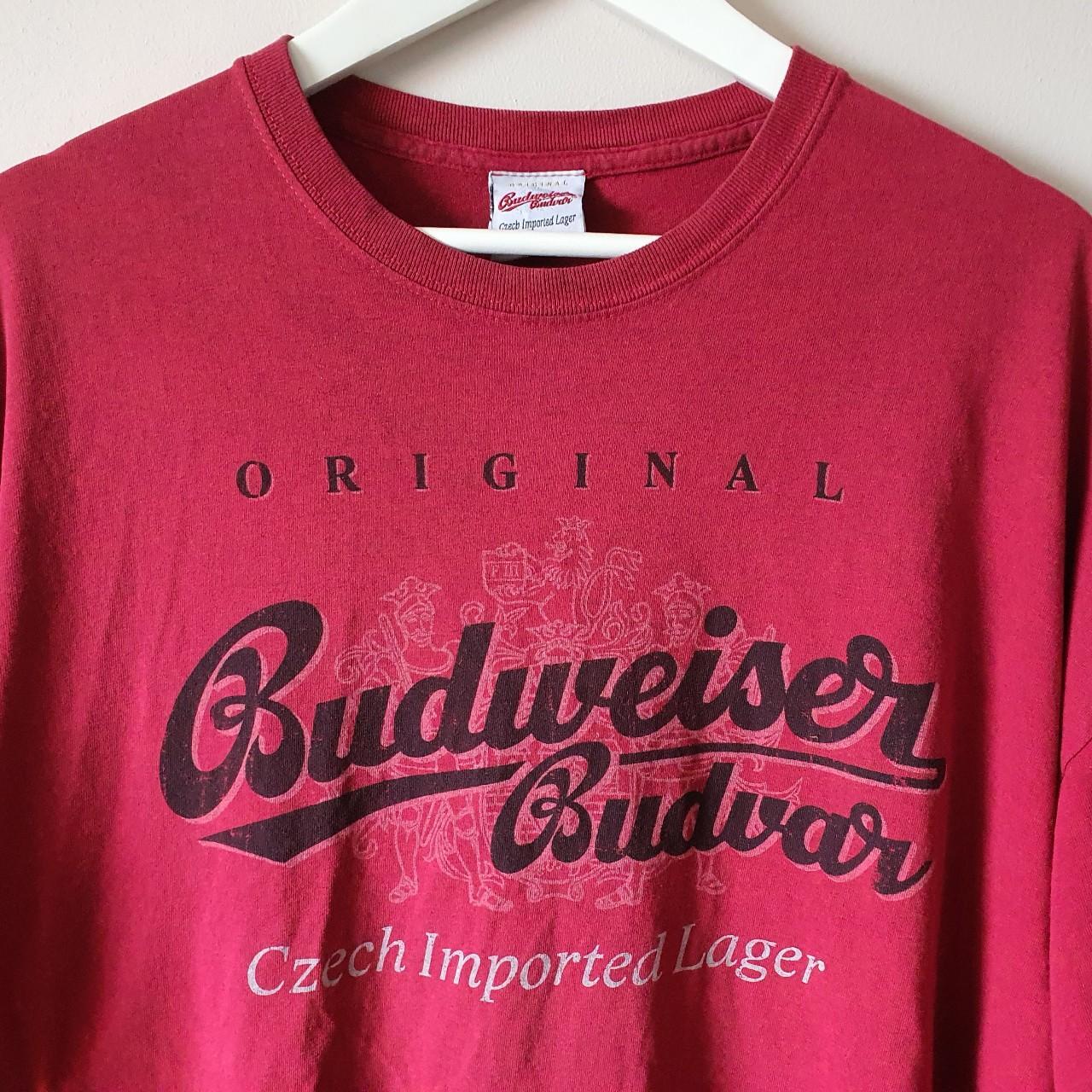 Budweiser Men's Red T-shirt | Depop