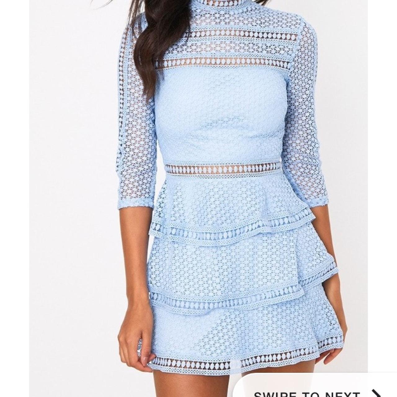 Light blue hotsell crochet dress