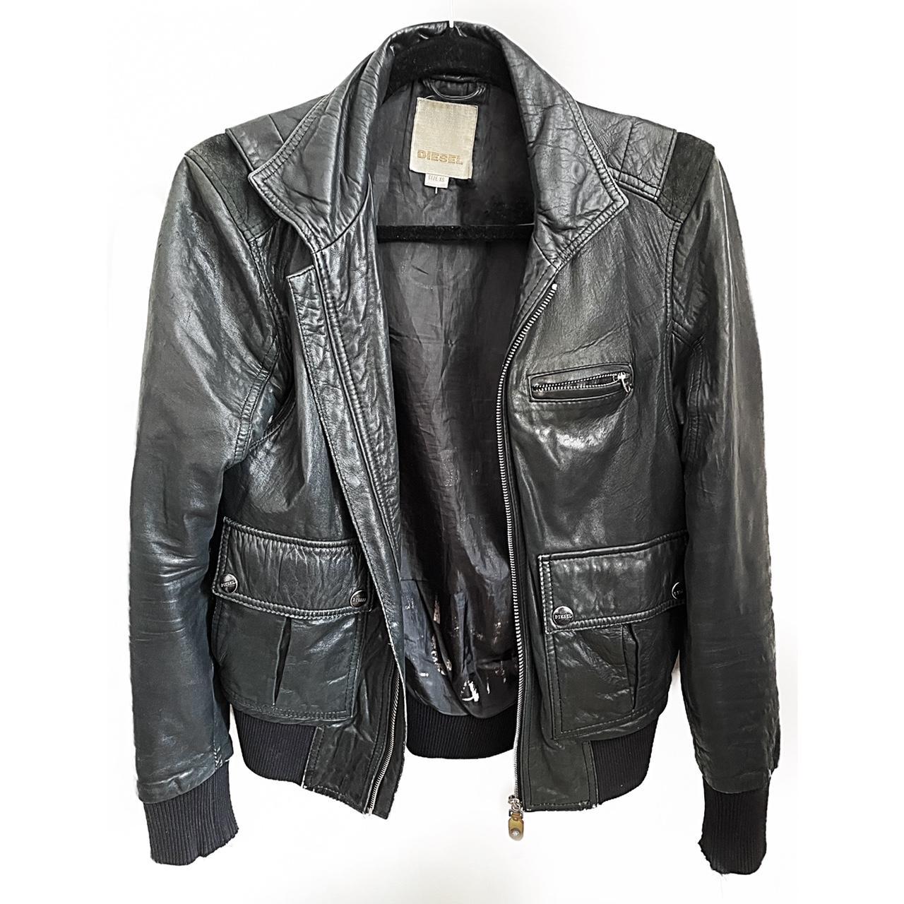 Diesel Women's Black and Silver Jacket Depop