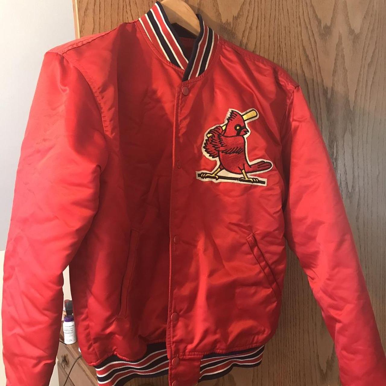 Vintage Starter St. Louis Cardinals Red Satin Varsity Jacket Mens Size  Small