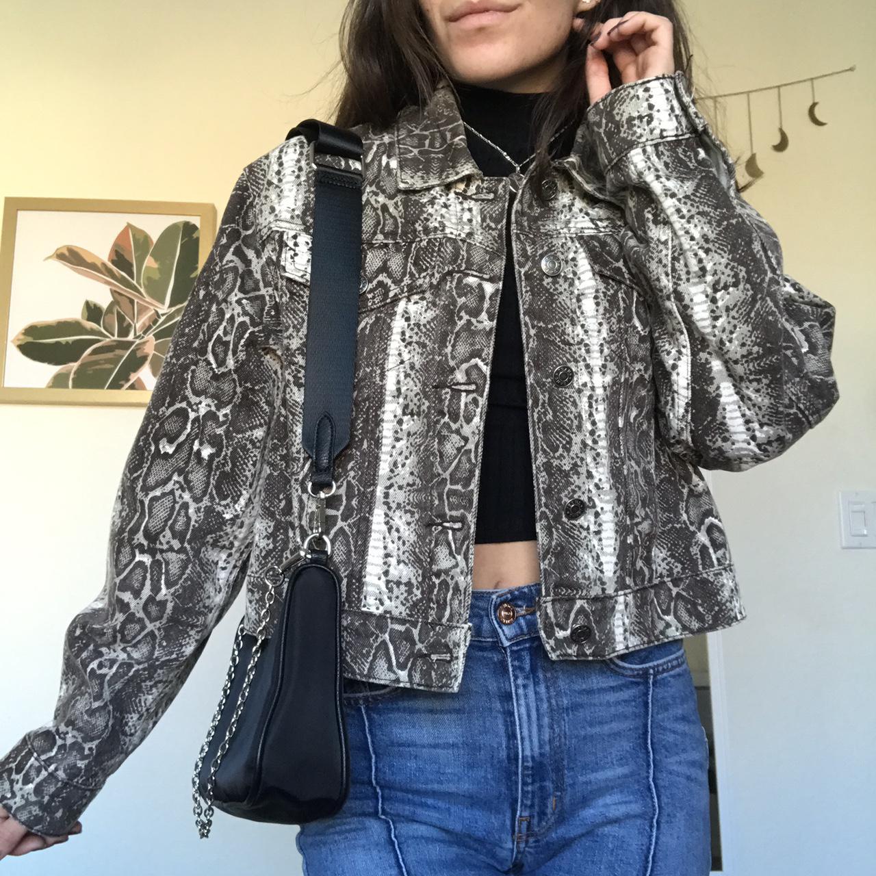 Snake print deals denim jacket