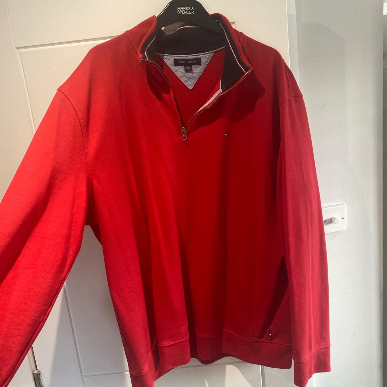 Tommy Hilfiger Men's Red Jumper | Depop