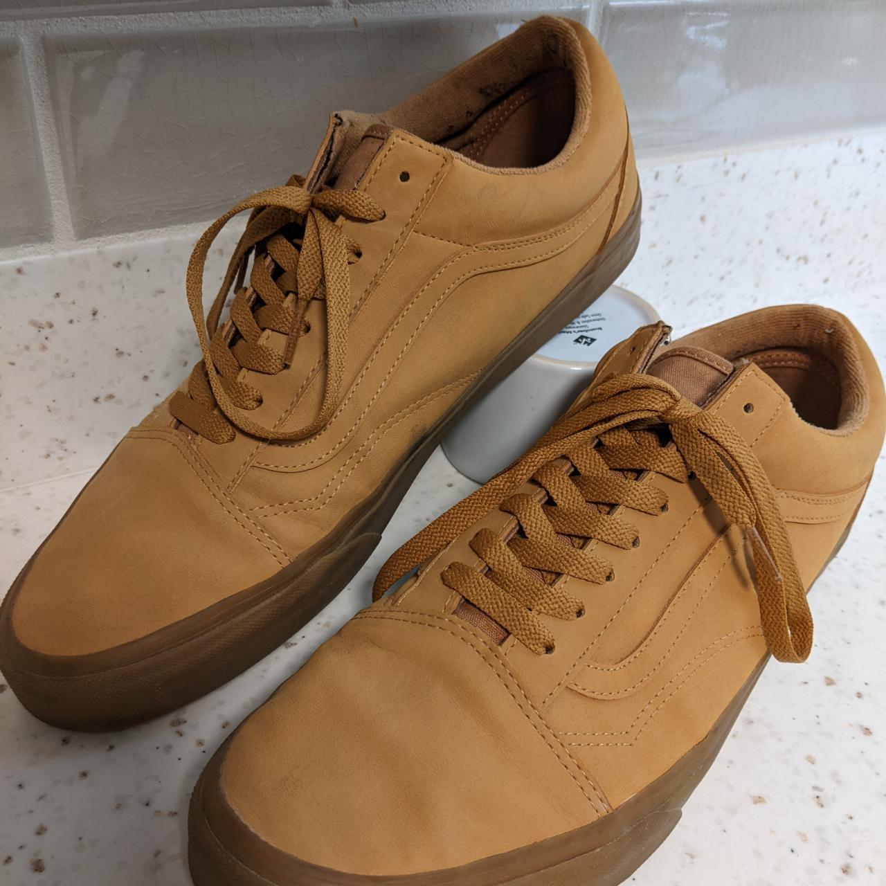 Vans Old Skool Gum Soles Brown Pleather shoes -B R O... - Depop