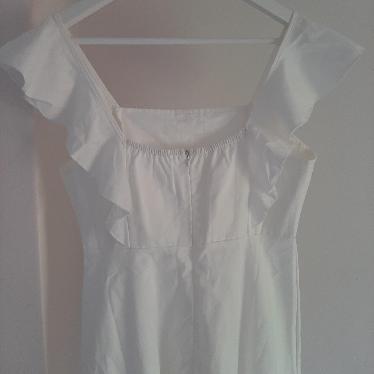 Women's White and Khaki Dress Depop
