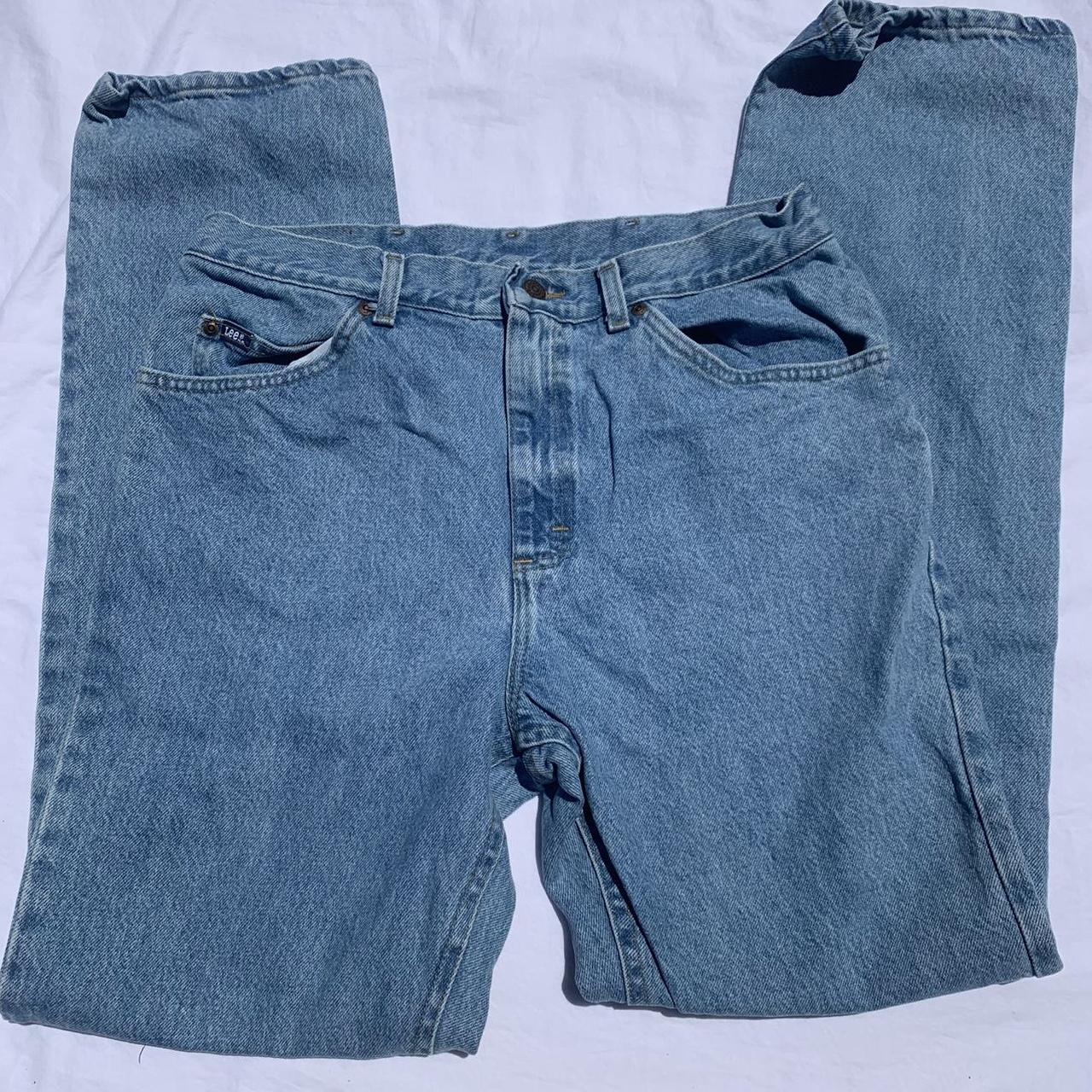 Vintage high-rise, light wash Lee jeans great... - Depop