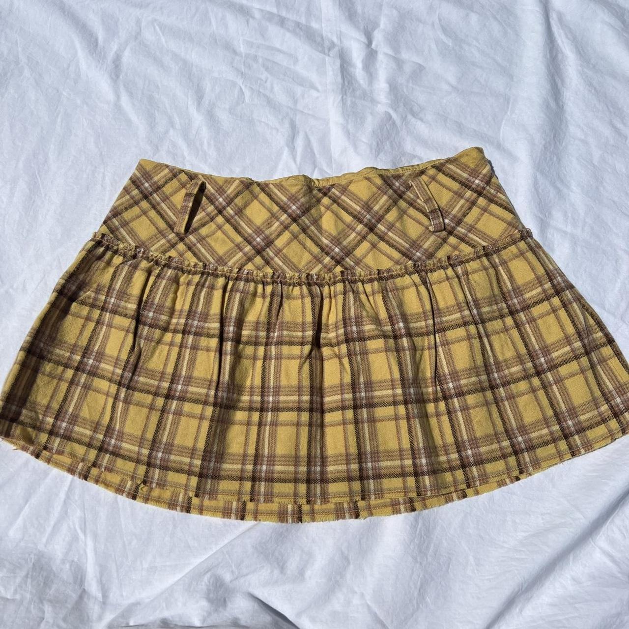 American eagle 2025 yellow plaid skirt