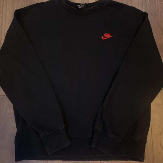 Black Nike jumper with red tick Size medium