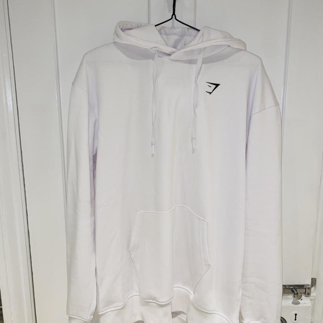 Gymshark Women's White Hoodie Depop