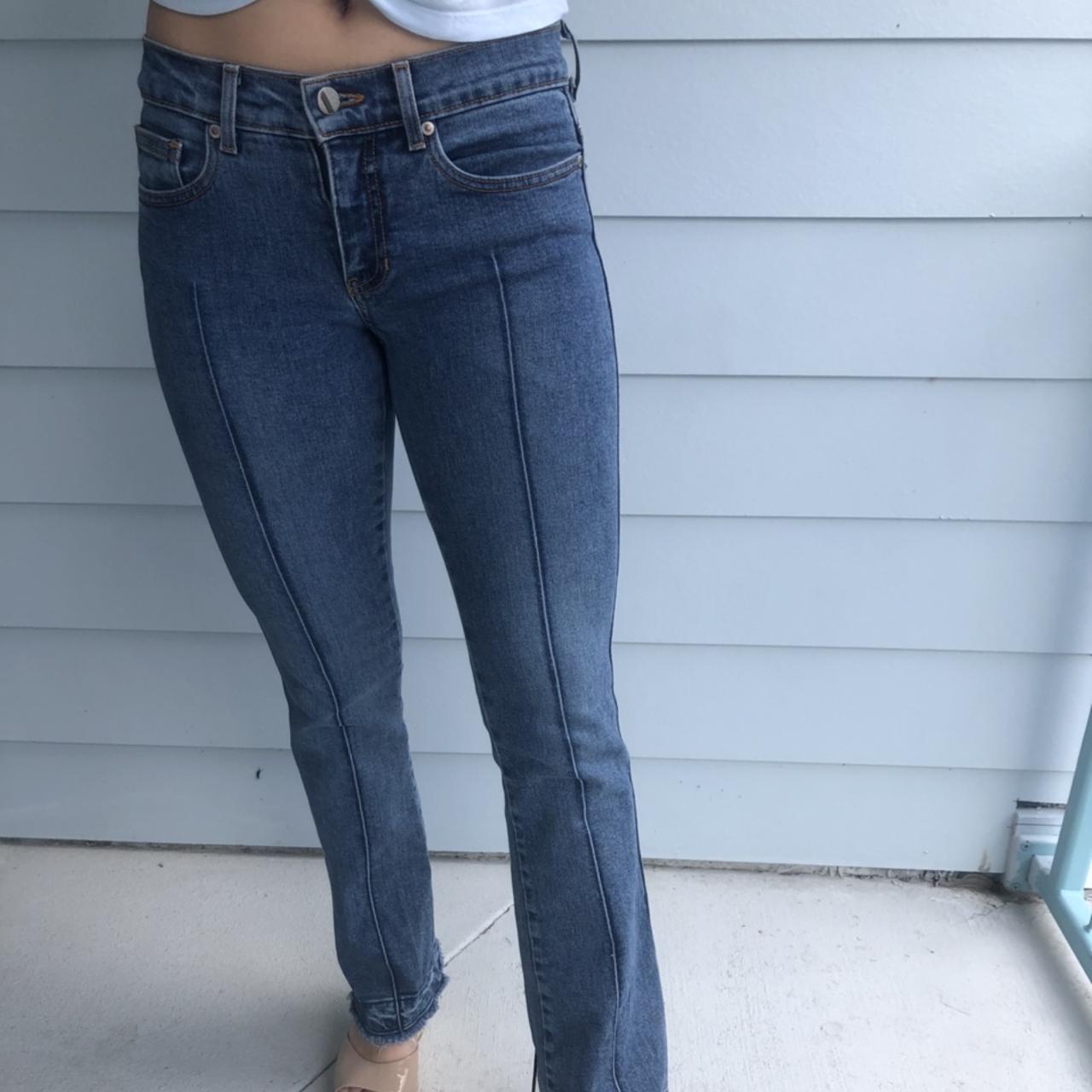 LOW RISE Vintage Bebe bootcut jeans with a unique... Depop