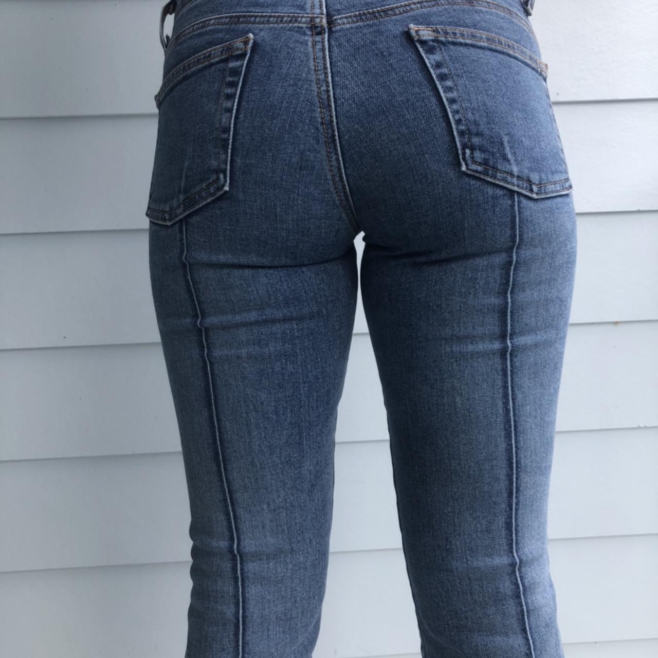 LOW RISE Vintage Bebe bootcut jeans with a unique... Depop