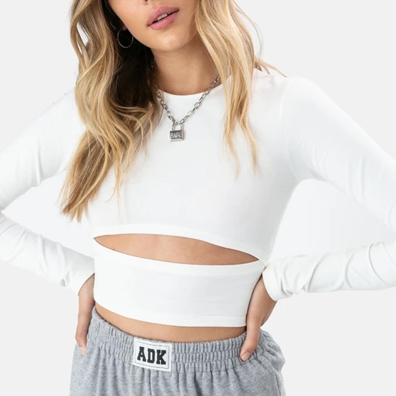 NWT Adika Holiston Crop Top White Size Medium but... - Depop