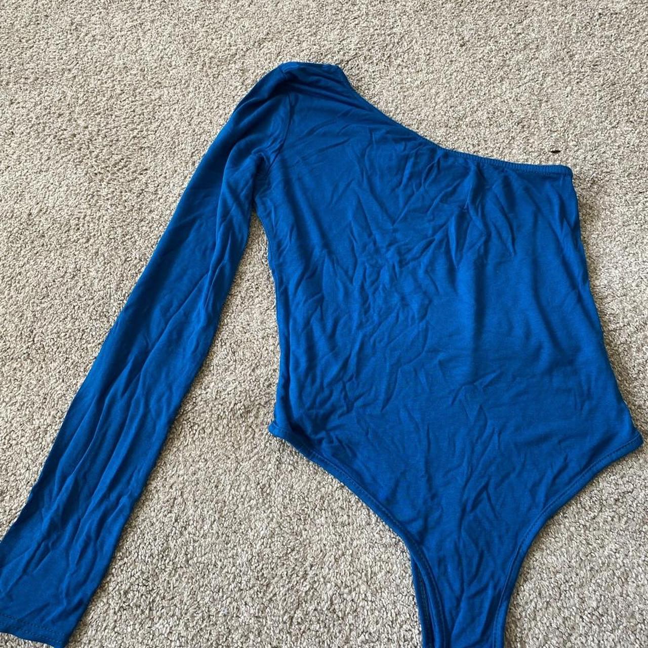 Teal one shoulder long sleeve bodysuit Women’s size... Depop