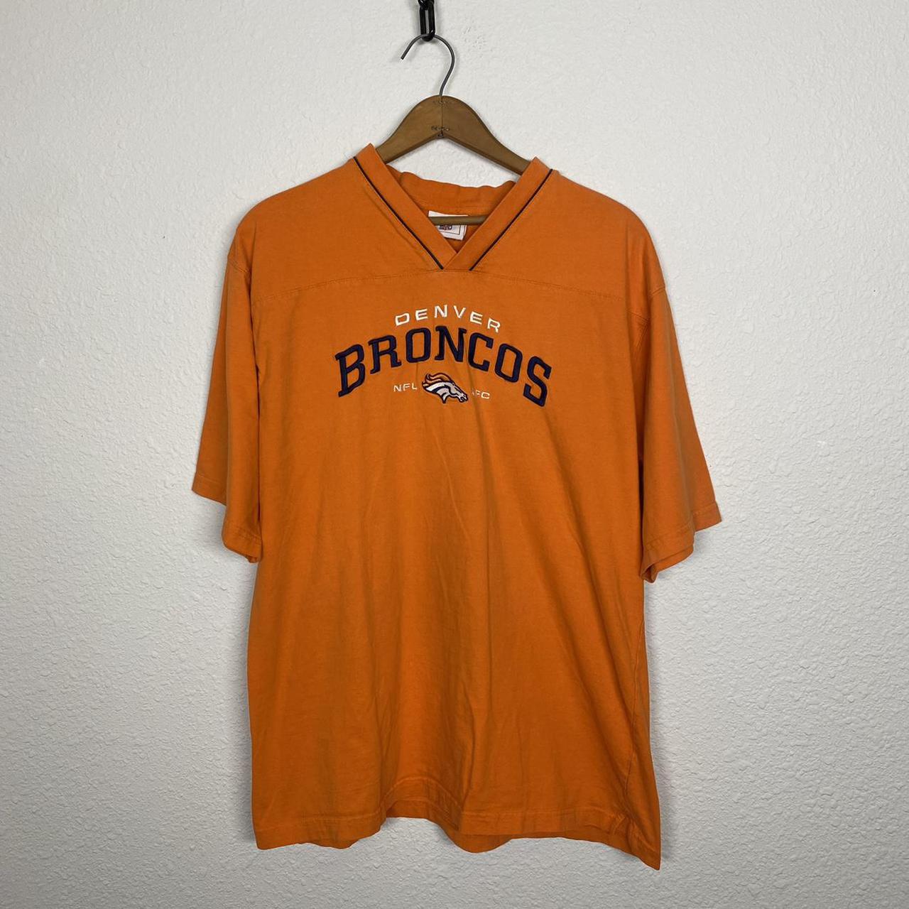 Denver Broncos Mens T-Shirt Size SMALL Orange Color - Depop